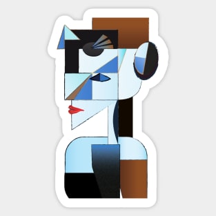 Cubist Abstract Woman Illustration Sticker